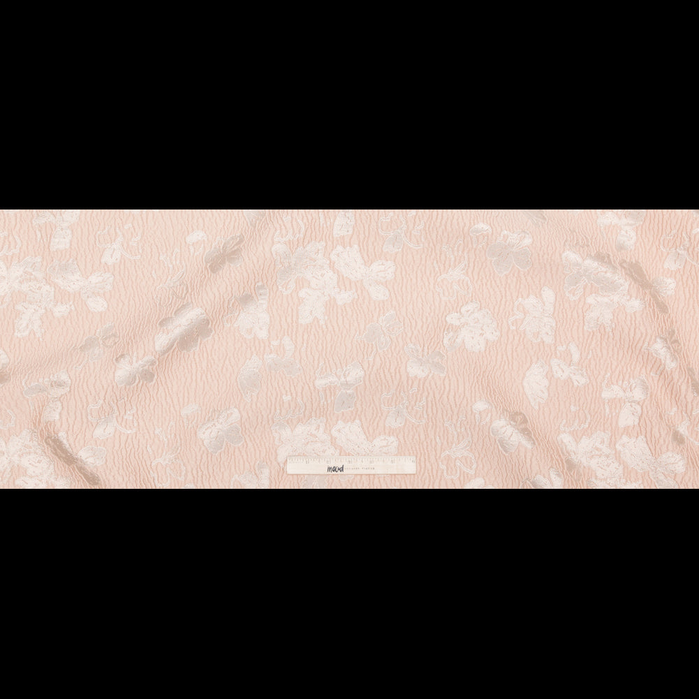 Metallic Dusty Pink and Linen Floral Luxury Brocade