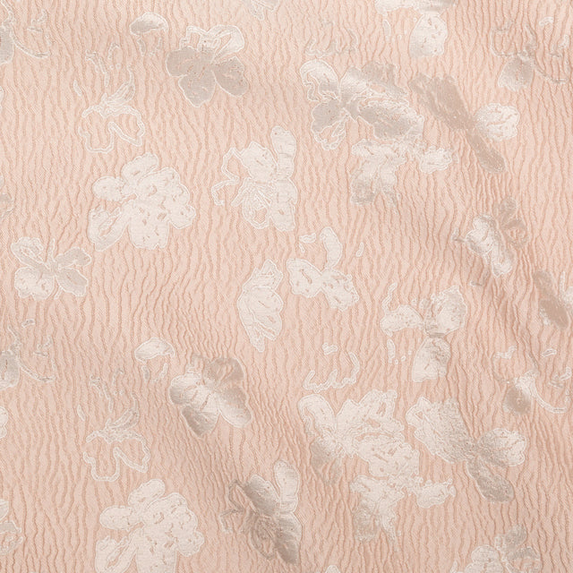Metallic Dusty Pink and Linen Floral Luxury Brocade