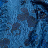 Metallic Baleine Blue and Black Floral Luxury Brocade