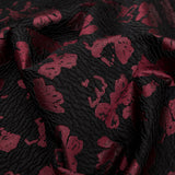 Metallic Black and Rhododendron Floral Luxury Brocade