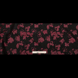 Metallic Black and Rhododendron Floral Luxury Brocade