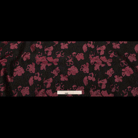 Metallic Black and Rhododendron Floral Luxury Brocade