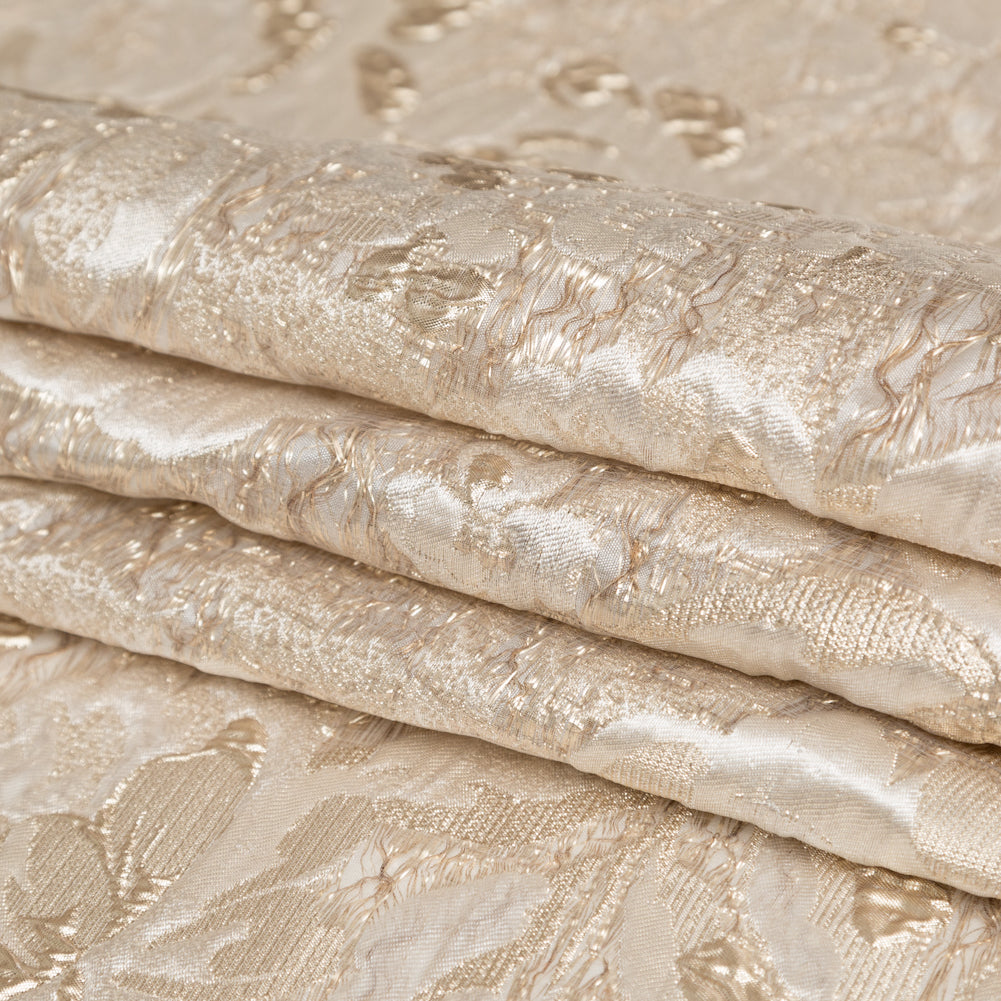 Metallic Golden Egg and Shell Rosy Luxury Brocade