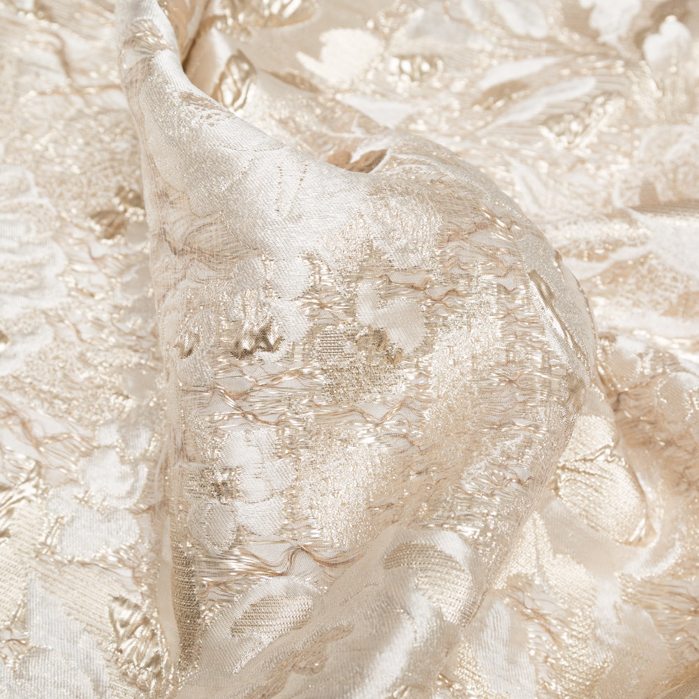 Metallic Golden Egg and Shell Rosy Luxury Brocade