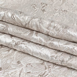 Metallic Silver and Castle Wall Rosy Luxury Brocade