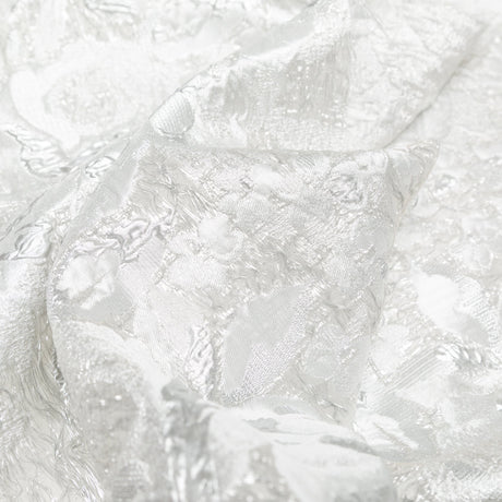Metallic Silver and Drizzle Rosy Luxury Brocade