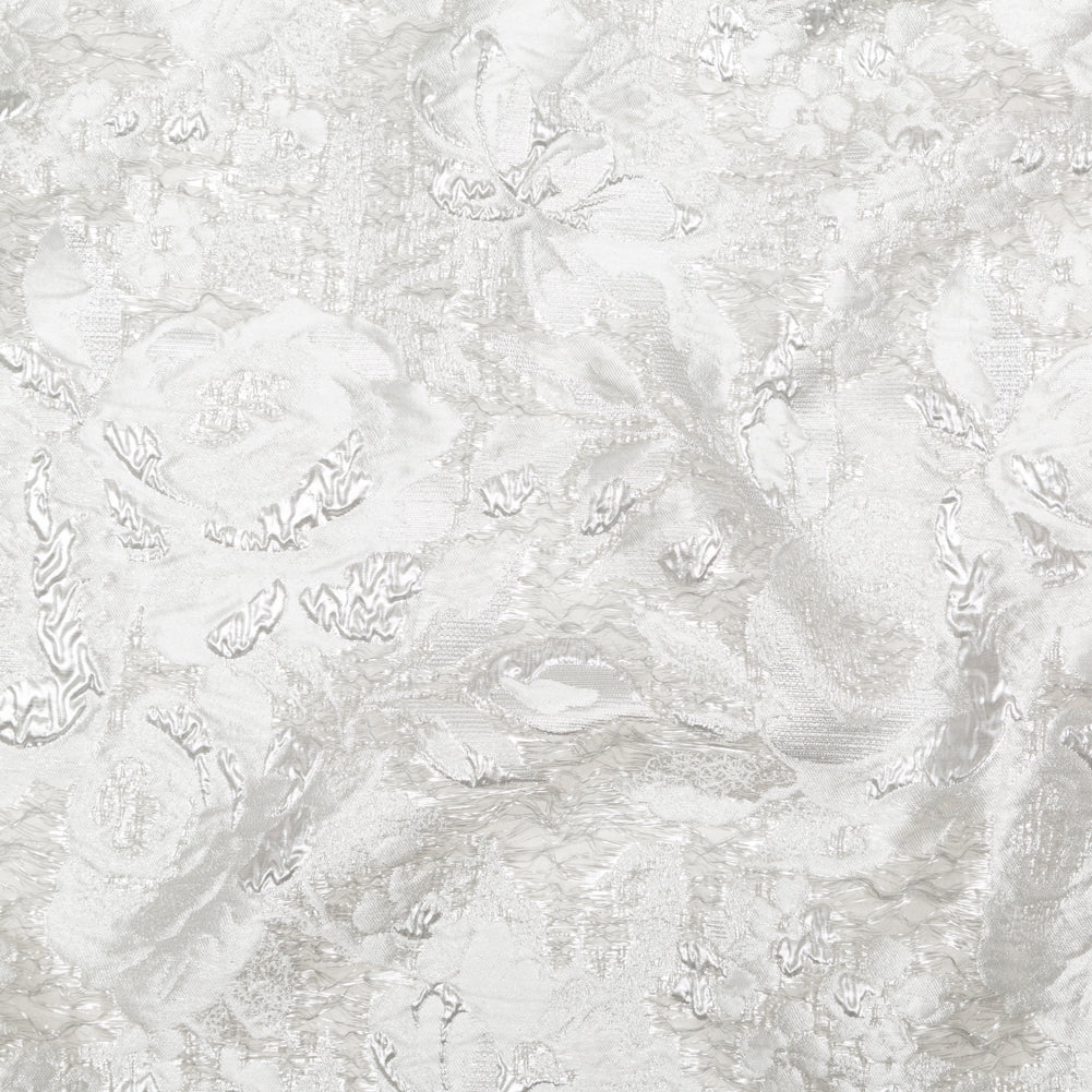 Metallic Silver and Drizzle Rosy Luxury Brocade