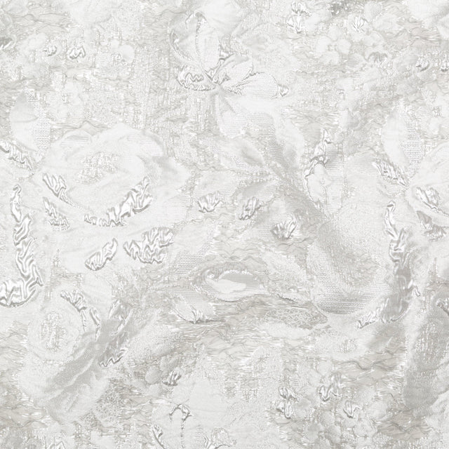 Metallic Silver and Drizzle Rosy Luxury Brocade
