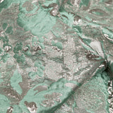 Metallic Simply Taupe and Winter Green Rosy Luxury Brocade