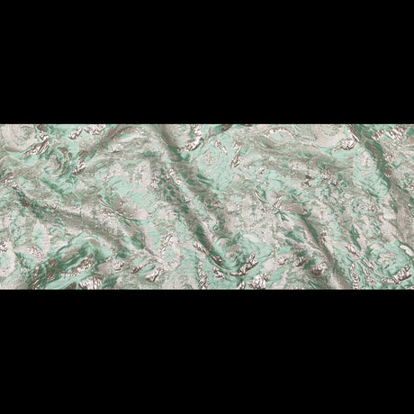Metallic Simply Taupe and Winter Green Rosy Luxury Brocade
