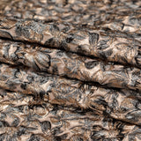 Metallic Antique Bronze, Portabella, Flint Gray and Black Floral Luxury Brocade