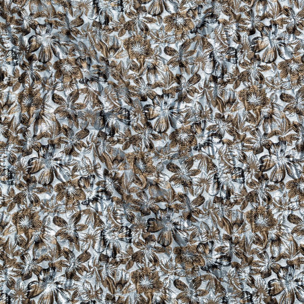 Metallic Quarry and Kangaroo Floral Luxury Brocade