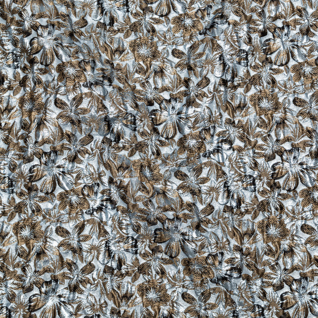 Metallic Quarry and Kangaroo Floral Luxury Brocade