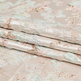 Metallic Bright Gold, Milky Green and Icelandic Blue Floral Luxury Brocade