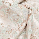 Metallic Bright Gold, Milky Green and Icelandic Blue Floral Luxury Brocade