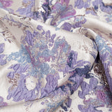 Metallic Champagne, Rainy Day and Deep Wisteria Floral Luxury Brocade