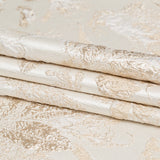 Metallic Bright Gold and Crystal Gray Floral Luxury Brocade