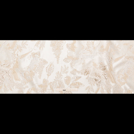 Metallic Bright Gold and Crystal Gray Floral Luxury Brocade