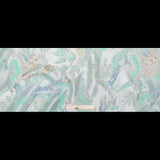 Metallic Golden Egg, Pearl Blue and Neptune Green Floral Luxury Brocade