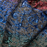 Metallic Space Cherry, Blue Morpho and Emerald Abstract Ombre Luxury Brocade