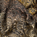 Metallic Bright Gold, Bronze and Winter Twig Abstract Ombre Luxury Brocade