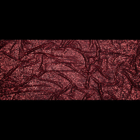 Red Striped Baby Sequins on Black Stretch Mesh