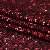 Red Striped Baby Sequins on Black Stretch Mesh