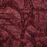 Red Striped Baby Sequins on Black Stretch Mesh
