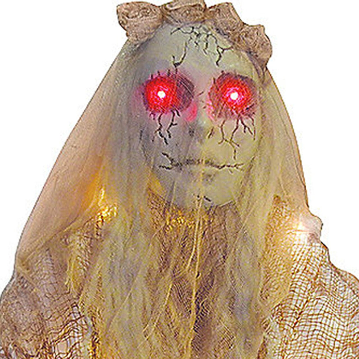 180cm Illuminated Ghost Bride Halloween Hanging Decoration Red Eyes