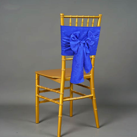 10 Pieces Elegant 9.5x108 inch Crushed Taffeta Chair Sashes Royal Blue