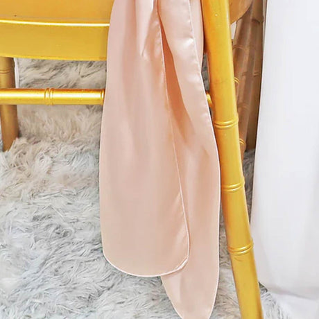 10 Pieces Classic Blush Pink Or Rose Gold Satin Chair Sashes Sleek 8"x108" Event Accessories