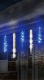7-11" Cascading Blue & Pure White LED Icicles - 12 Count Set