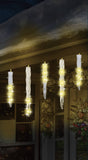 7-11" Cascading Warm White LED Icicles - 12 Count Set