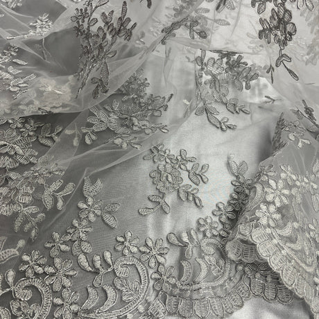 Embroidered Lace Net Mesh Bridal Fabric