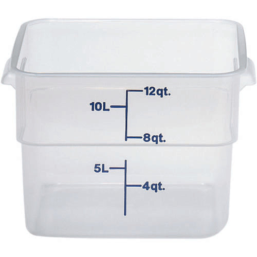 Cambro 12SFSPP190 Translucent Square Storage Container 12 Qt. - 11-1/4" 12-1/4" x 8-3/4" High