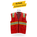 Multi pocket Safety Vest  10 Pack 100% polyester