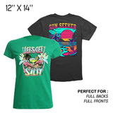 Direct To Film DTF Order Transfers By Size - Custom DTF Transfer Printing, Sizing Options, Vibrant Full Color (1 Transfer)