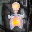 12 1/4" Light-Up Hanging Skeleton Torso with Fire Flashing Halloween Decoration