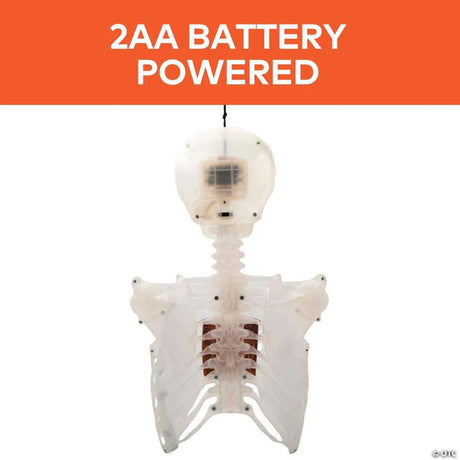 12 1/4-Inch Light-Up Hanging Skeleton Torso with Flashing Fire Lights