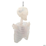 12 1/4" Light-Up Hanging Skeleton Torso with Fire Flashing Halloween Decoration