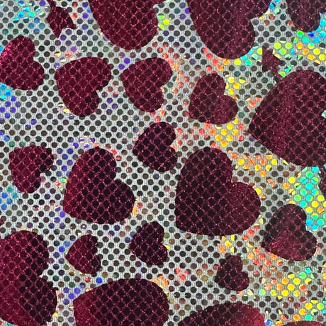 Nylon Spandex Heart Foil Metallic Fabric