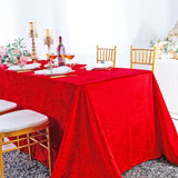 Crushed Velvet Rectangular Tablecloth 90x132 Red