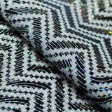 Zig Zag Racer Foil Polyester Spandex Fabric - Sparkly Chevron Foil Print, 58/60" Width (1 Yard)