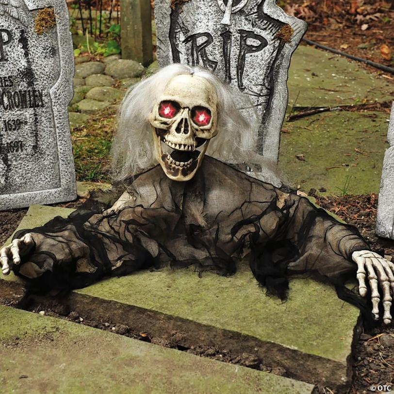 12" Animated Light-Up Grave Breaker™ with Sound Halloween Outdoor Decoration