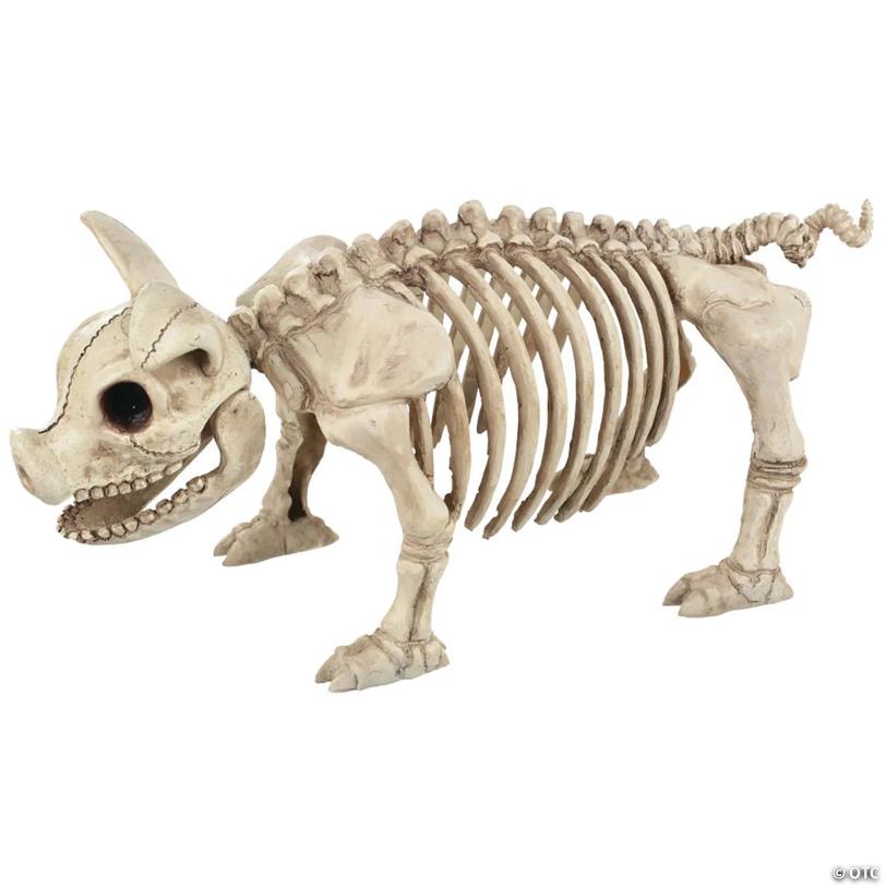 12" Pig Skeleton Halloween Decoration