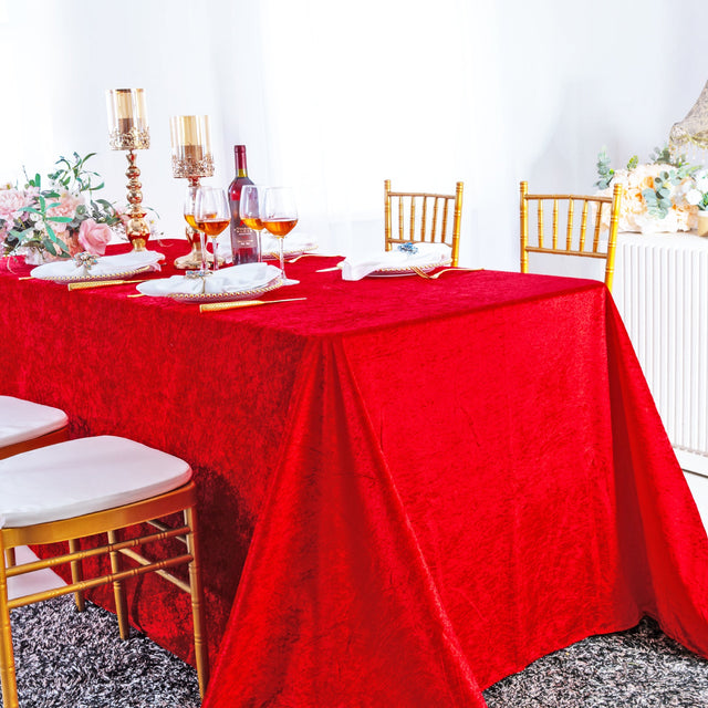 Velvet Rectangular Tablecloth 90x156 Red