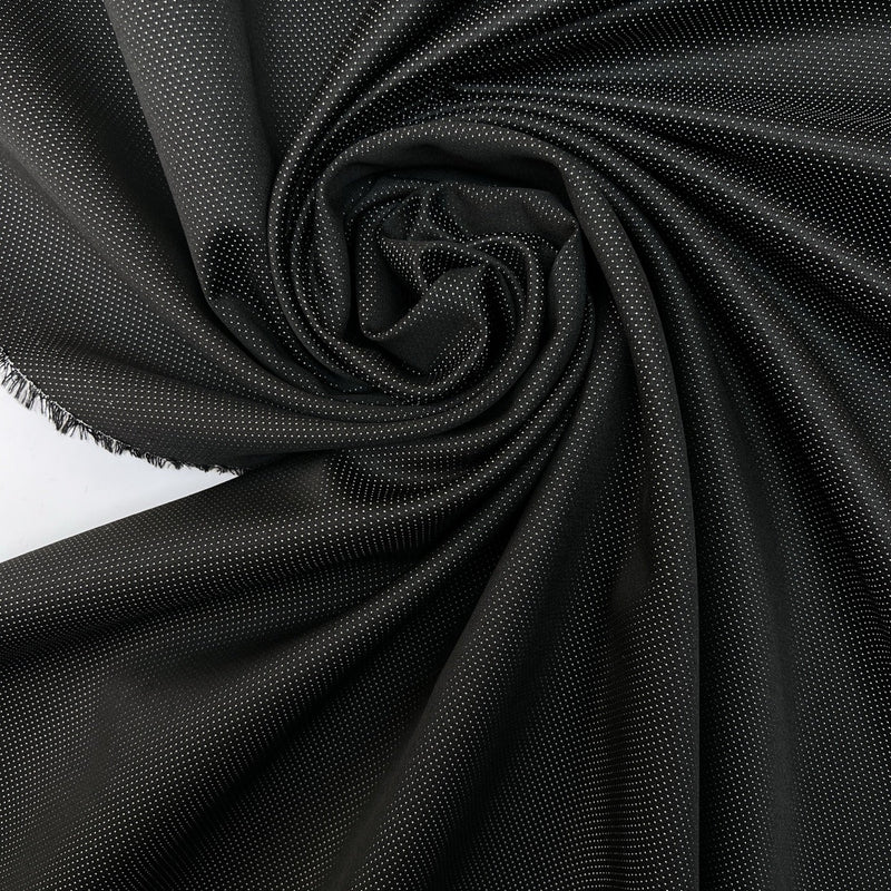 Viscose Jacquard Black Polka Dot Fabric