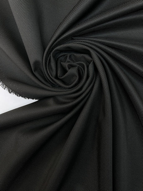 Viscose Jacquard Black Polka Dot Fabric