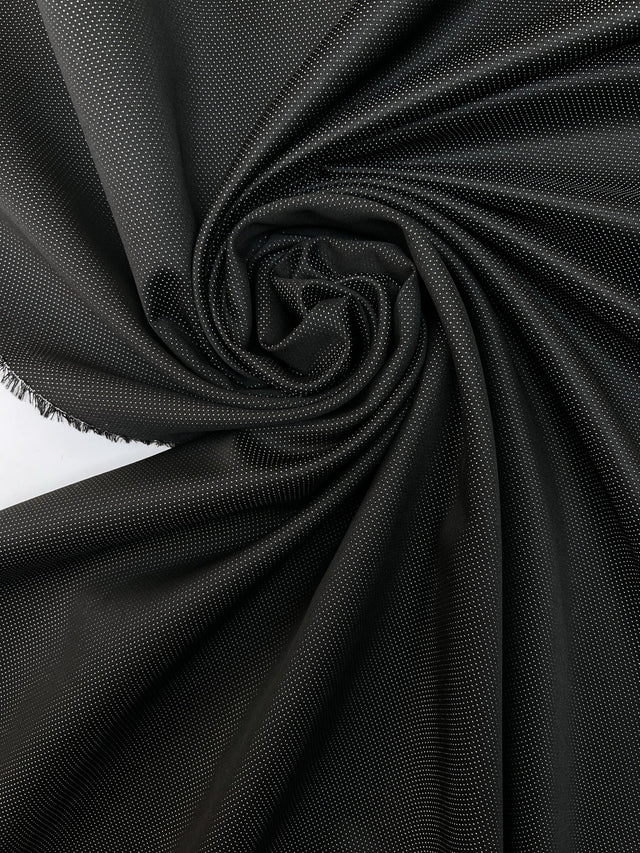 Viscose Jacquard Black Polka Dot Fabric