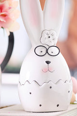 10.12" Ceramic Bunny w/ Glasses